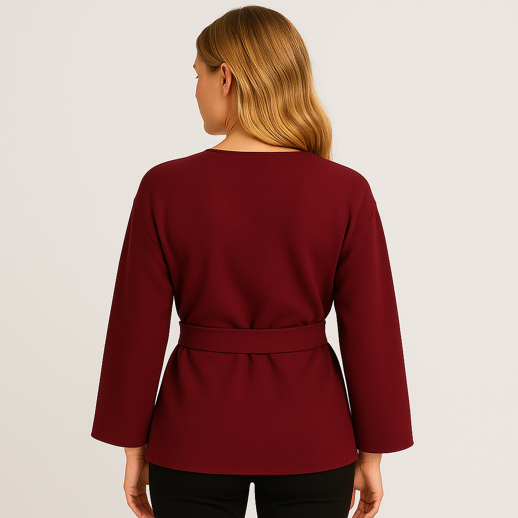 Women's Slim Fit Cardigan Sweater with V Neck and Sashes for Autumn