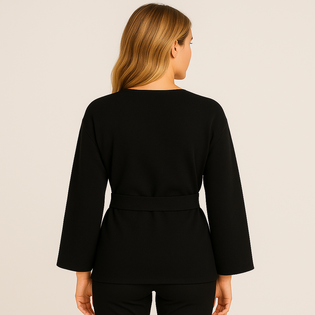 Women's Slim Fit Cardigan Sweater with V Neck and Sashes for Autumn