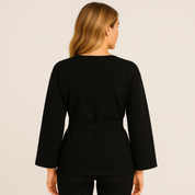 Women's Slim Fit Cardigan Sweater with V Neck and Sashes for Autumn