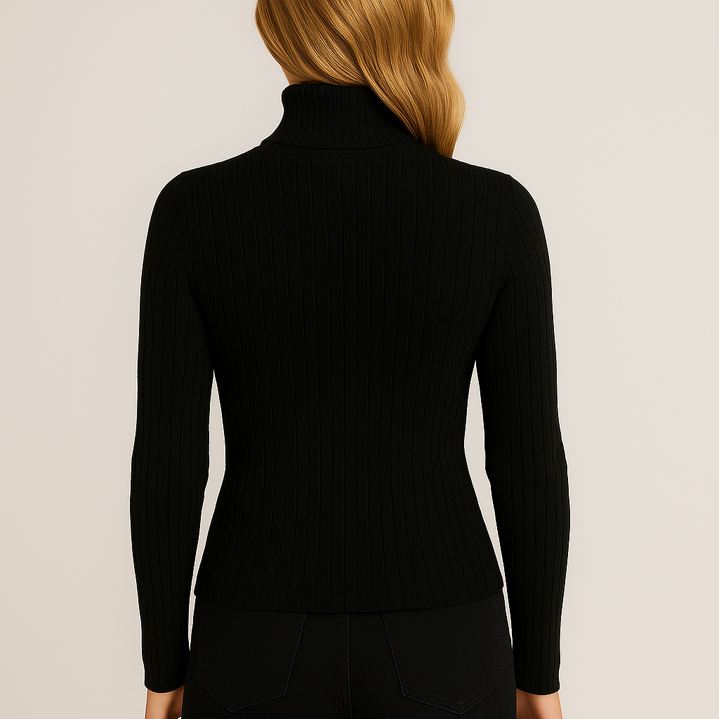 Women's Turtleneck Sweater - Elegant Soft Knitted Slim Fit Pullover