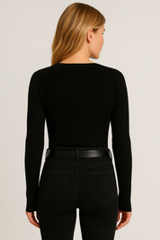 Women's V-Neck Long Sleeve Pullover Top - Stylish Blouse for Women