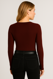 Women's V-Neck Long Sleeve Pullover Top - Stylish Blouse for Women