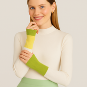 Women's Turtleneck Sweater - Cozy Knitted Patchwork for Office & Casual Wear