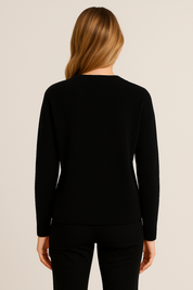 Women's Fitted Knit Cardigan Sweater with V-Neck and Side Split Hem