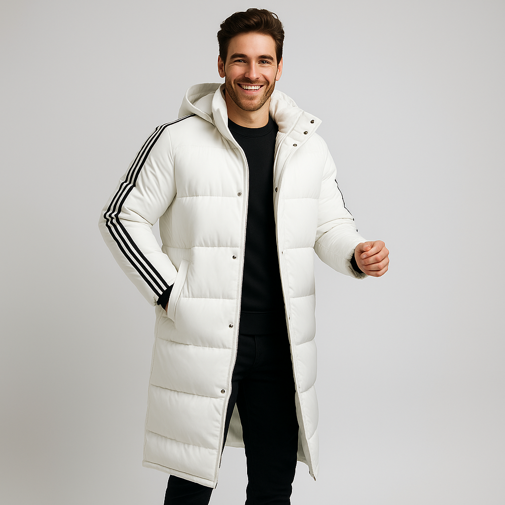 Men's Long Winter Jacket with Hood - Stylish Women's Coat for Cold Weather