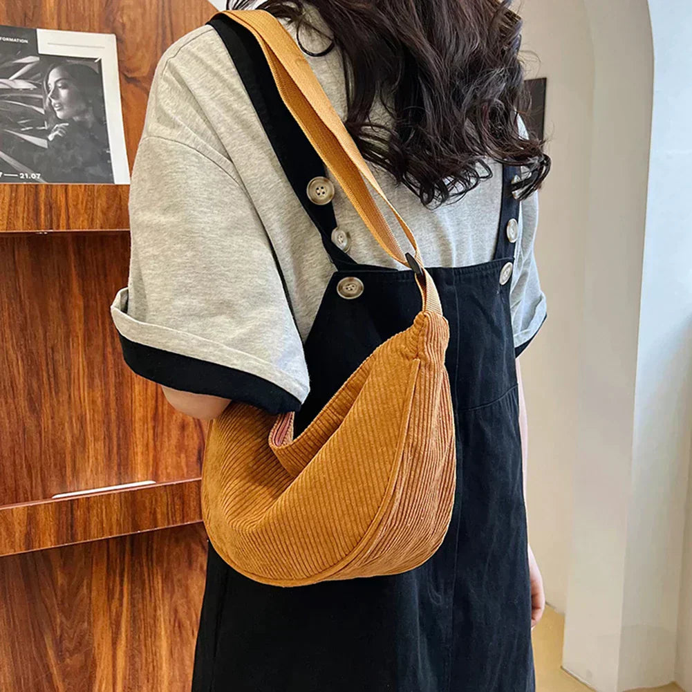 Luxe Corduroy Crossbody Bag