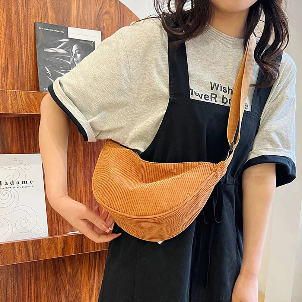 Luxe Corduroy Crossbody Bag