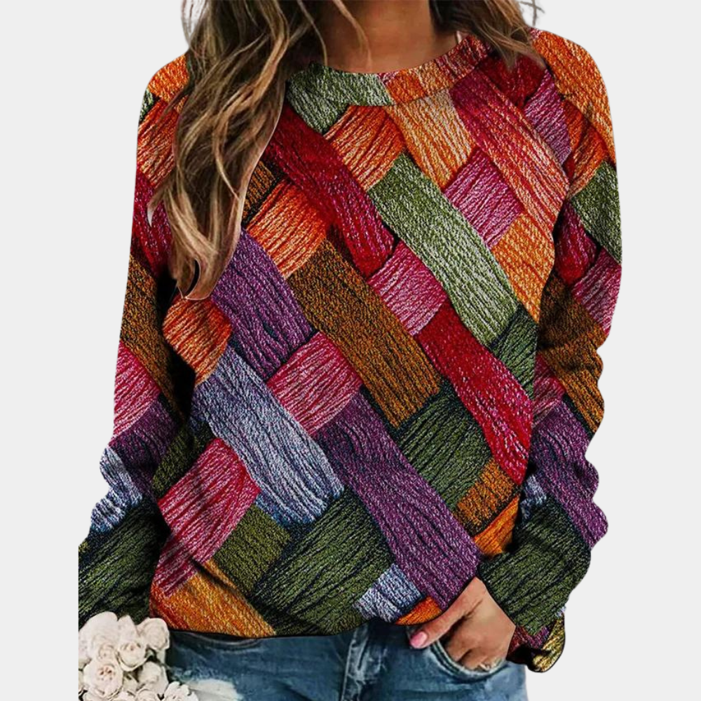 Women's Colorful Sweater with Trendy Prints - Soft, Vibrant & Stylish Designs 2