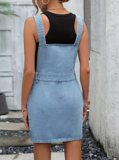 Ainah Sleeveless Denim Mini Dress with Pockets