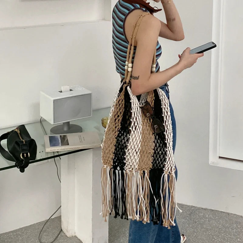 Sunny Wave Woven Tote Bag