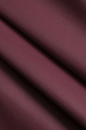 Elegant Bordeaux Faux Leather Trench Coat with Belt and Pockets for Women 3