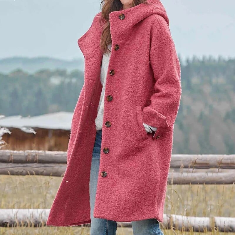 Elegant Winter Coat for Women – Luxurious Wool Fabric, Tailored Fit, Chic High Collar, Versatile Stylish Outerwear 4