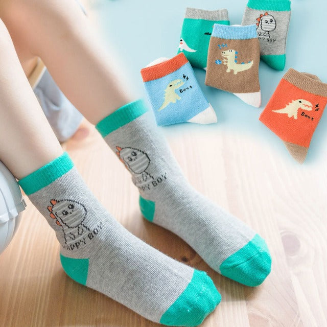 LovelyCartoon - Adorable Cartoon Baby Socks - 5 Pairs