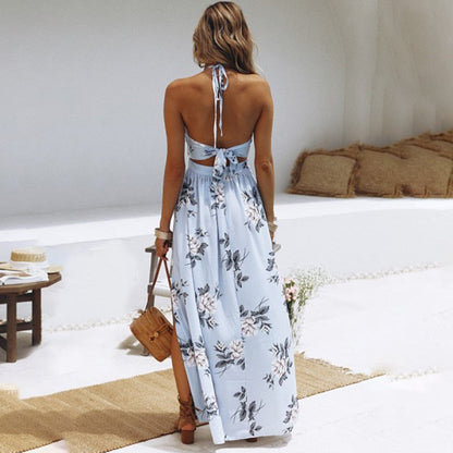 Juliena Boho Floral Print Summer Dress