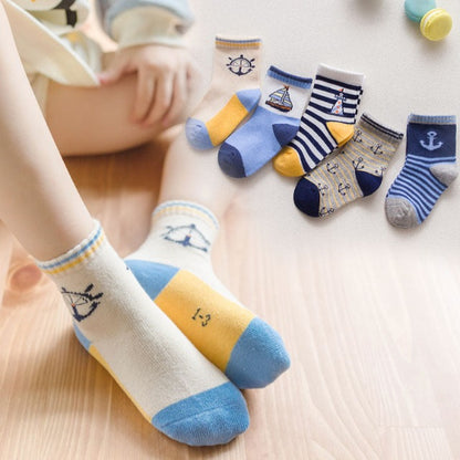 LovelyCartoon - Adorable Cartoon Baby Socks - 5 Pairs