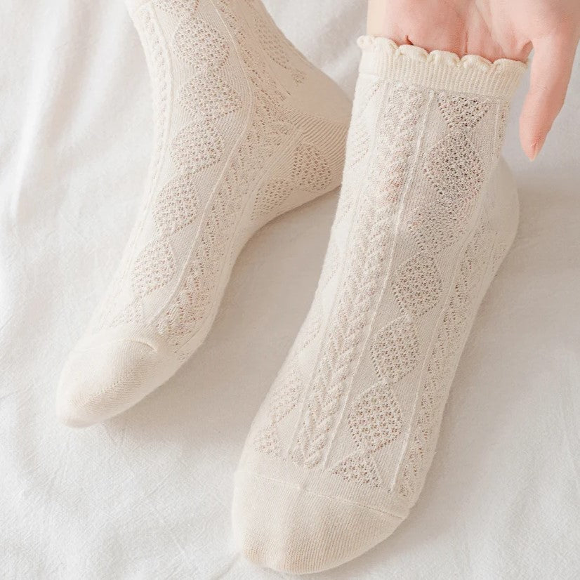 SweetWood - Thin Women's Cotton Socks for Summer - 6 Pairs