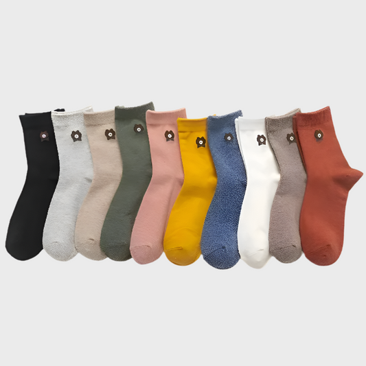 PairBears Quality Mid-Length Socks for Women - 5 Pairs