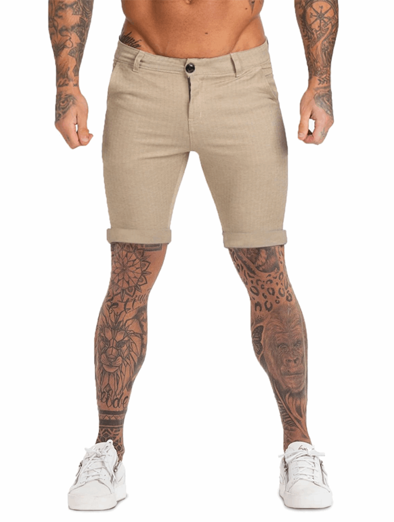 Men's Stretch Khaki Shorts - Comfortable Casual Wear for Summer-1