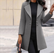 Long Black Wool Coat for Women – Tailored Fit Italian Wool Trench Coat for Winter Elegance 2