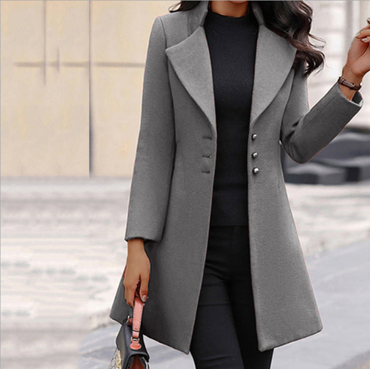 Long Black Wool Coat for Women – Tailored Fit Italian Wool Trench Coat for Winter Elegance 2