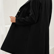 Long Black Wool Coat for Women – Tailored Fit Italian Wool Trench Coat for Winter Elegance 7