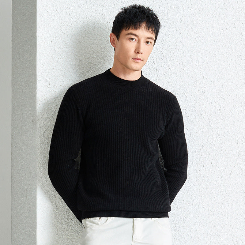 Image Luxurious Men's Wool Sweater - Ultimate Warmth for Winter-black