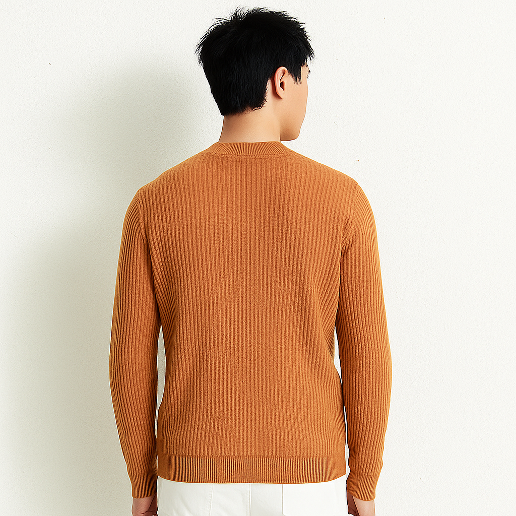 Luxurious Men's Wool Sweater - Ultimate Warmth for Winter-orange