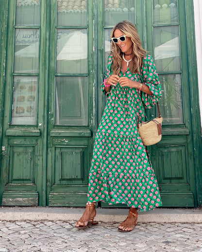 Lara Loose Fit Boho Summer Maxi Dress