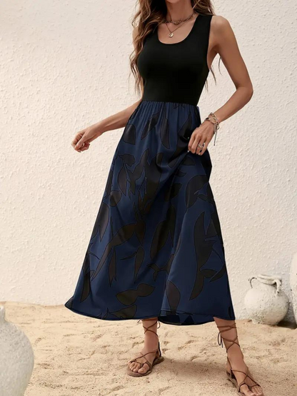 Eliza Sleeveless Crew Neck Maxi Summer Dress