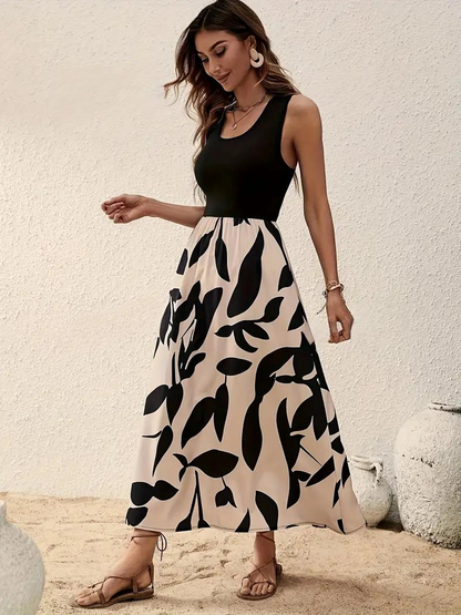 Eliza Sleeveless Crew Neck Maxi Summer Dress