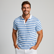 Men's Polo Shirt - Retro Striped Design, Lightweight, Relaxed Fit