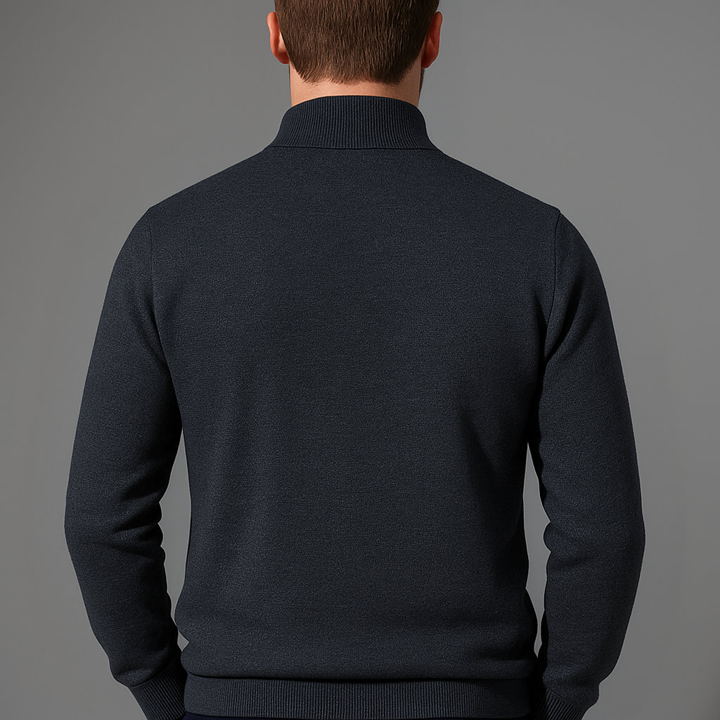 Men’s Autumn Pullover Sweater – Soft Loose-Fit Long Sleeve Jumper-black2