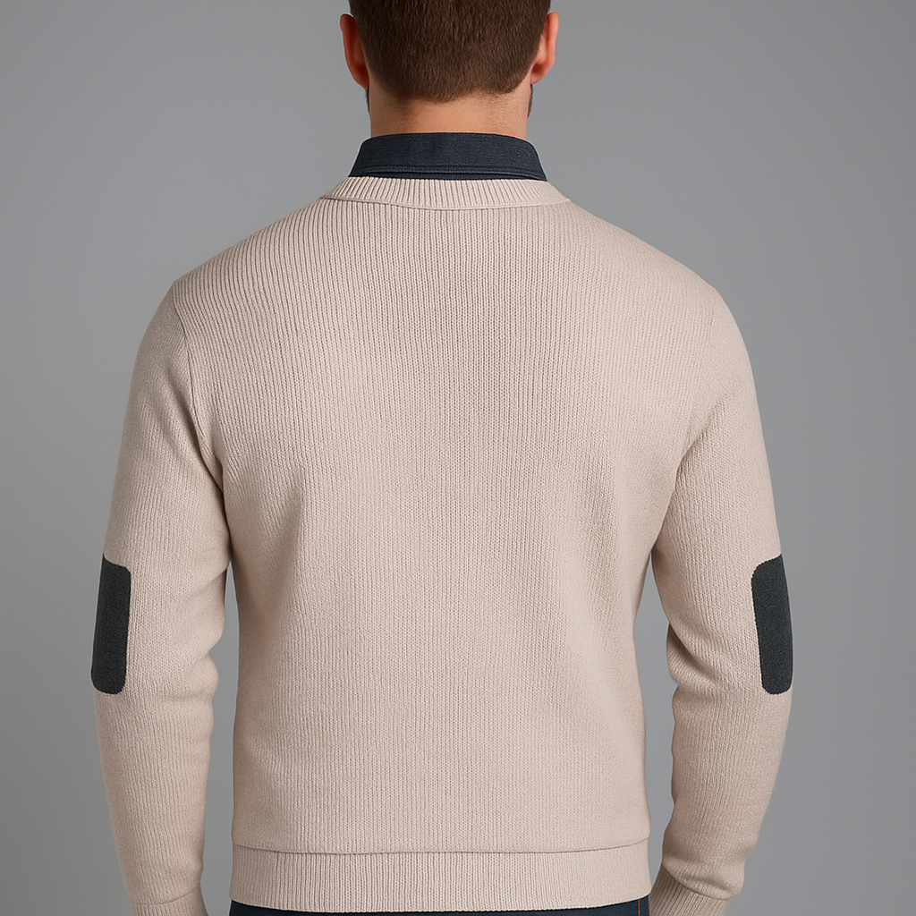 Men’s Autumn Pullover Sweater – Soft Loose-Fit Long Sleeve Jumper-grey2