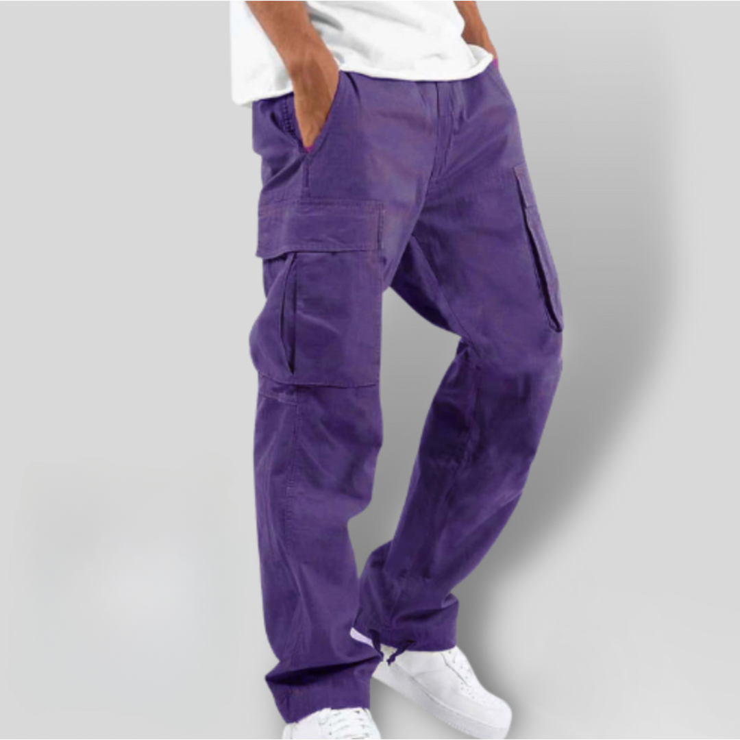 Men's Black Cargo Pants with Multiple Pockets for Casual Outdoor Wear 5