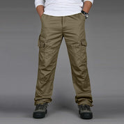 Men's Black Cargo Pants with Multiple Pockets for Casual and Outdoor Wear 1