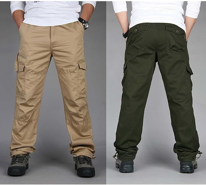 Men's Black Cargo Pants with Multiple Pockets for Casual and Outdoor Wear 4