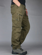 Men's Black Cargo Pants with Multiple Pockets for Casual and Outdoor Wear 6