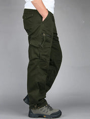 Men's Black Cargo Pants with Multiple Pockets for Casual and Outdoor Wear 8