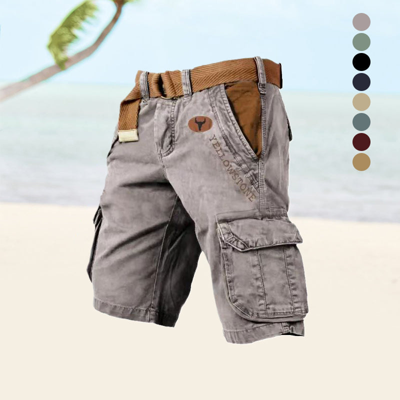 Men's Cargo Shorts with Six Pockets for Outdoor Activities and Everyday Wear 0