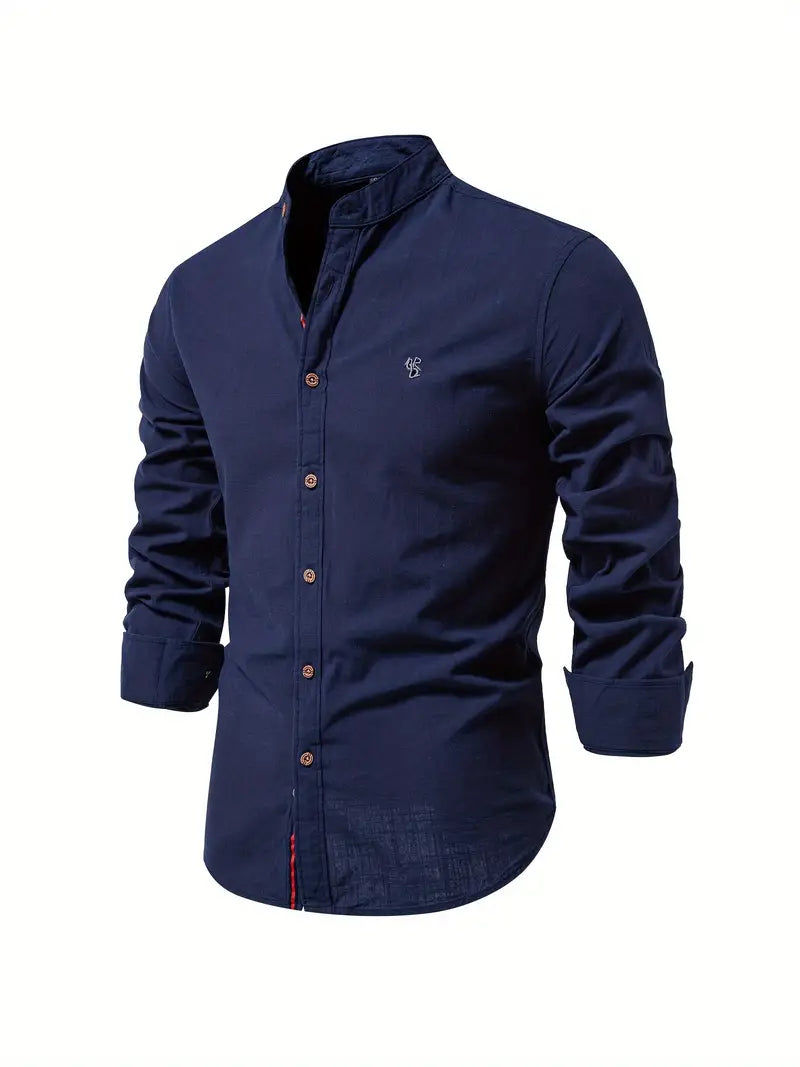 Men's Dress Shirt Long Sleeve Button-Up for Casual and Formal Occasions 4