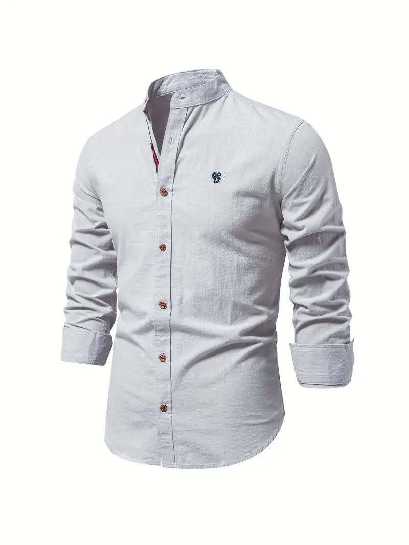 Men's Dress Shirt Long Sleeve Button-Up for Casual and Formal Occasions 5