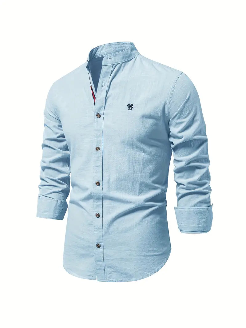Men's Dress Shirt Long Sleeve Button-Up for Casual and Formal Occasions 7