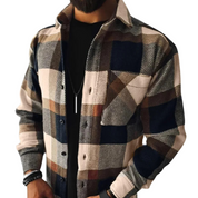 Men's Flannel Shirt - Checkered Long Sleeve Winter Shirt for Casual Wear 3