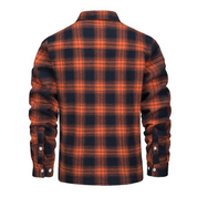 Men's Flannel Shirt Jacket with Sherpa Lining - Classic Plaid Design 3