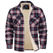 Men's Flannel Shirt Jacket with Sherpa Lining - Classic Plaid Design 6