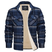 Men's Flannel Shirt Jacket with Sherpa Lining - Classic Plaid Design 8