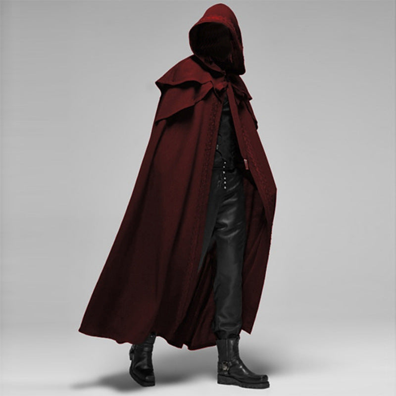 Men's Hooded Cloak for Costume Parties, Medieval Themes, and Everyday Wear 1