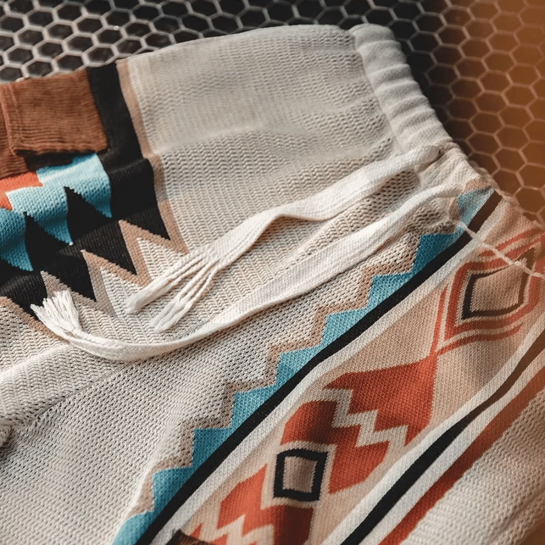 Men's Jacquard Knit Shorts with Adjustable Drawstring and Cargo Pocket 5