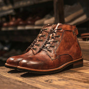 Men's Leather Boots - Durable Lace-Up Design for Comfort and Versatile Style 1