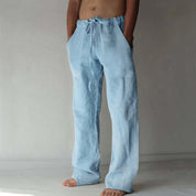 Men's Linen Pants with Drawstring - Relaxed Fit for Summer Comfort 1